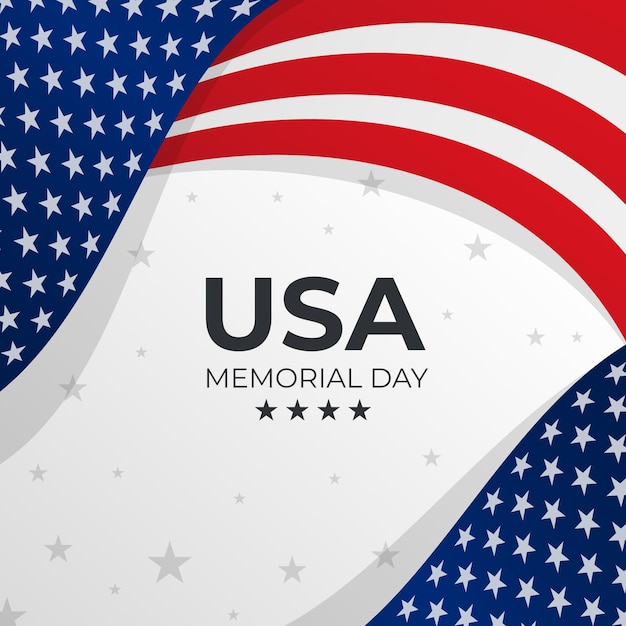 Vettore gratuito gradiente usa memorial day illustrazione