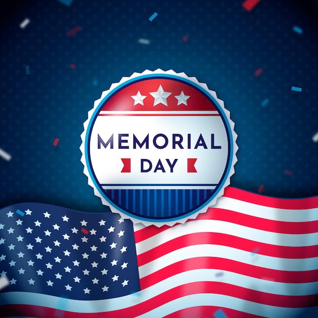 Vettore gratuito gradiente usa memorial day illustrazione