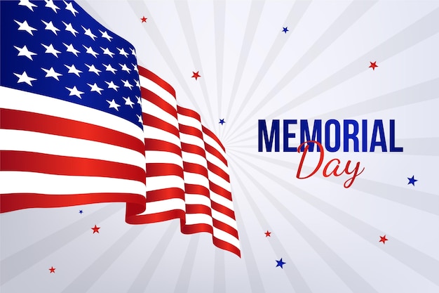 Vettore gratuito gradiente usa memorial day illustrazione