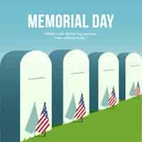 Vettore gratuito gradiente usa memorial day illustrazione