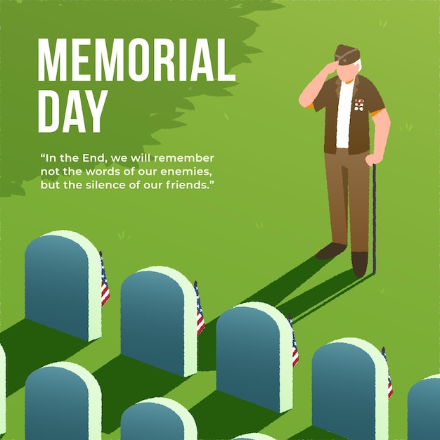 Free vector gradient usa memorial day illustration