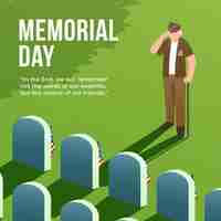 Vettore gratuito gradiente usa memorial day illustrazione