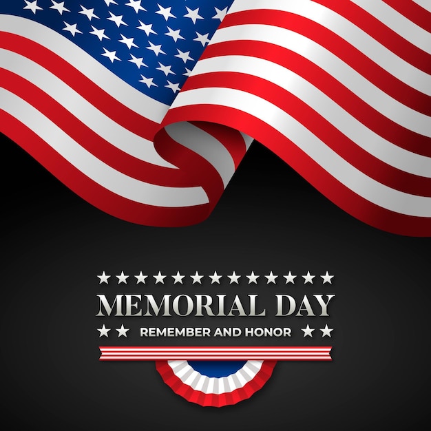 Free vector gradient usa memorial day illustration