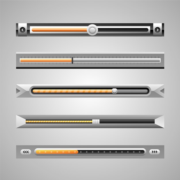 gradient user interface sliders collection