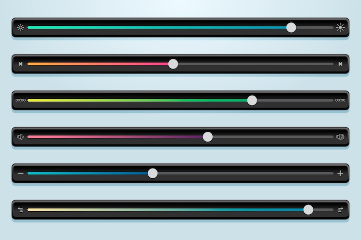Free Vector gradient user interface sliders collection