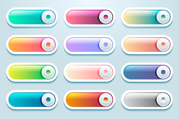 Gradient user interface sliders collection