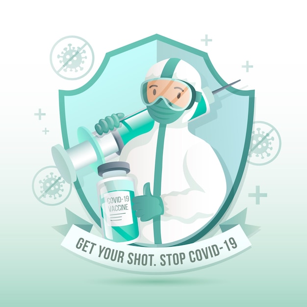 Free vector gradient vaccination campaign illustrated