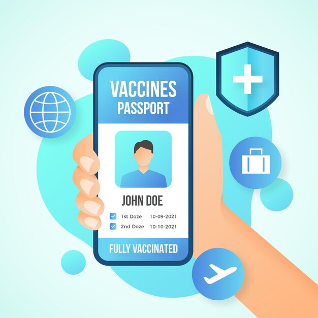 Gradient vaccination passport illustrated