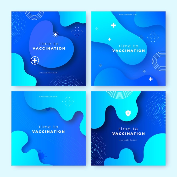 Free Vector gradient vaccine instagram post collection