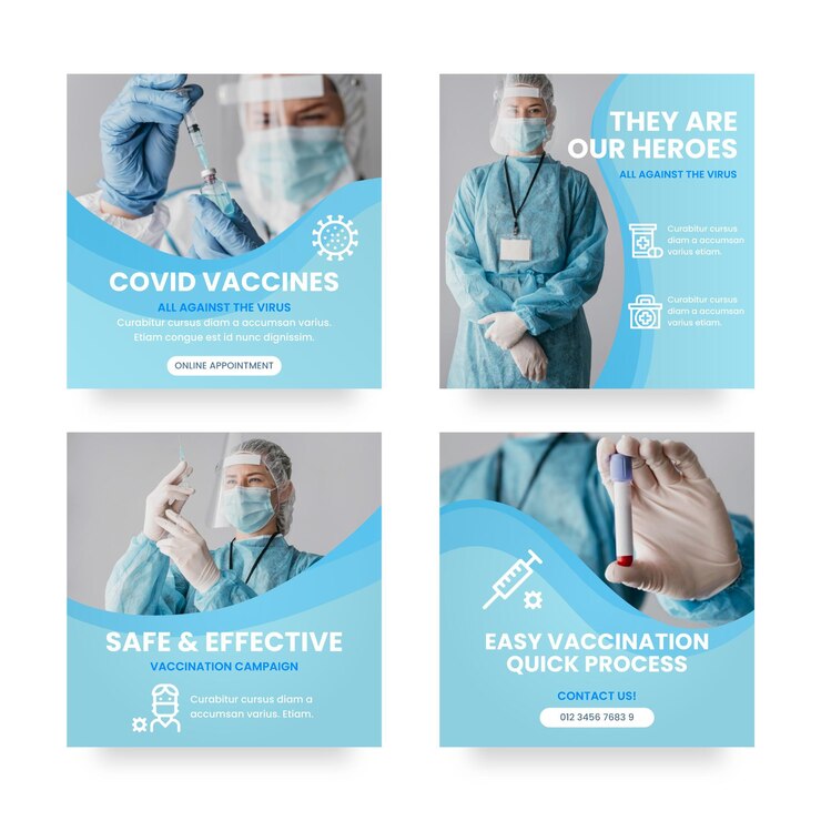 Free Vector gradient vaccine instagram post collection