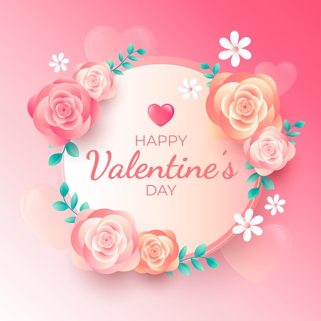 Free vector gradient valentine's day flowers illustration