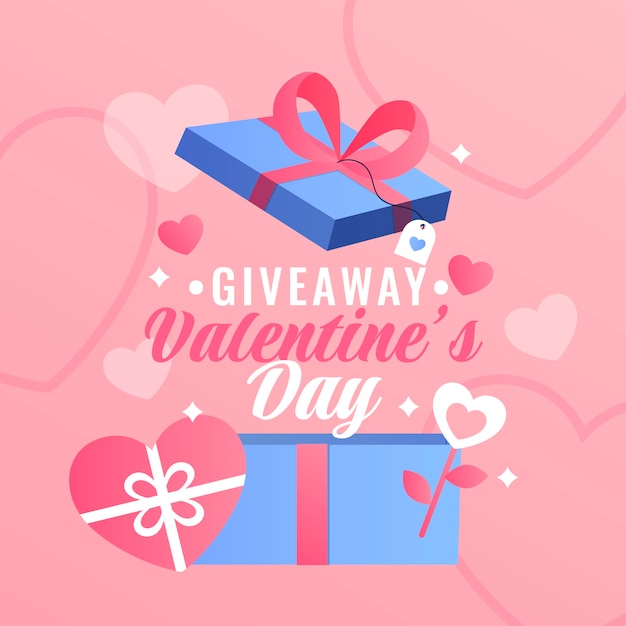 Gradient valentine's day giveaway illustration