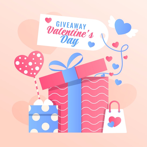 Free vector gradient valentine's day giveaway illustration