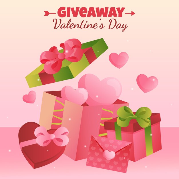 Gradient valentine's day giveaway illustration