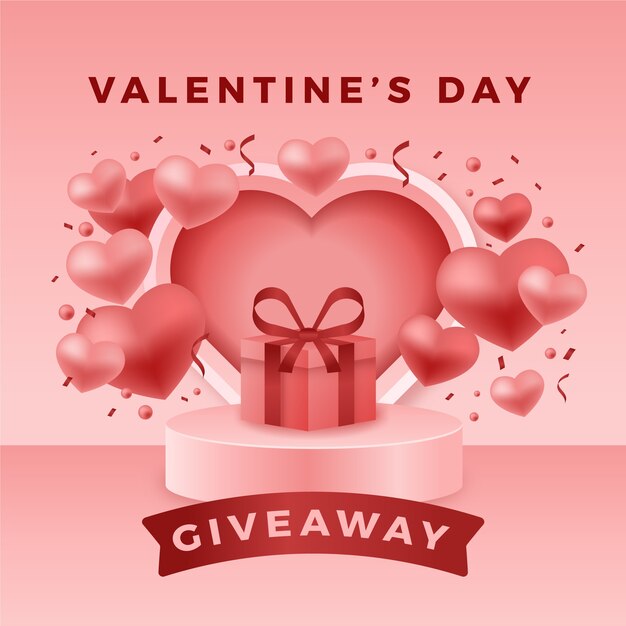 Gradient valentine's day giveaway illustration