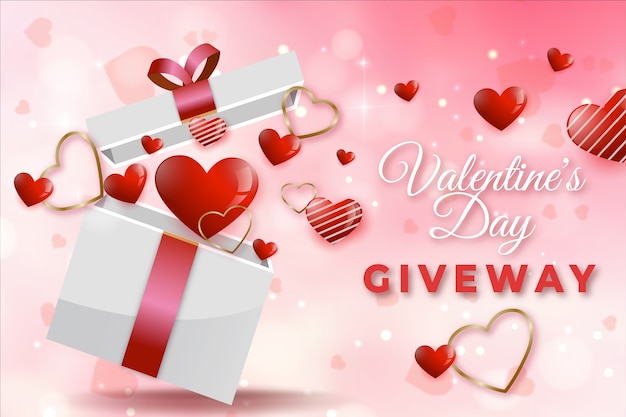 Gradient valentine's day giveaway illustration