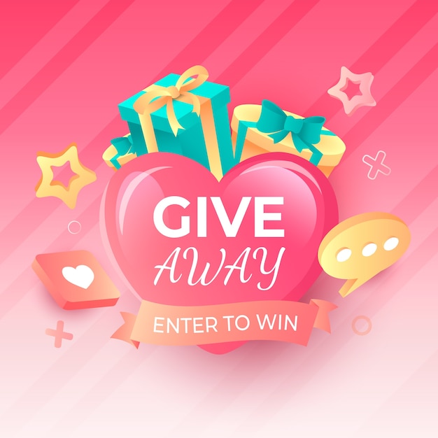 Gradient valentine's day giveaway illustration