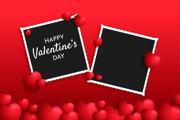 Gradient valentine's day photo frame template
