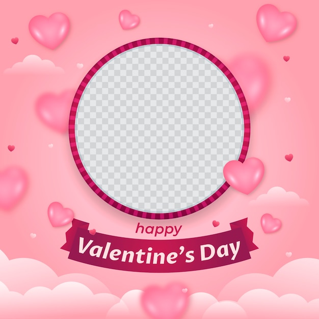 Free vector gradient valentine's day photo frame template