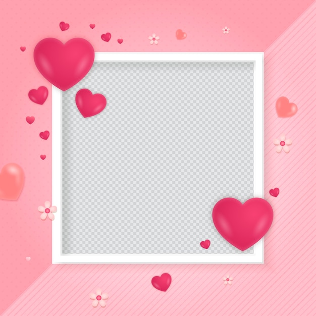 Free vector gradient valentine's day photo frame template