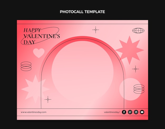 Gradient valentine's day photocall template