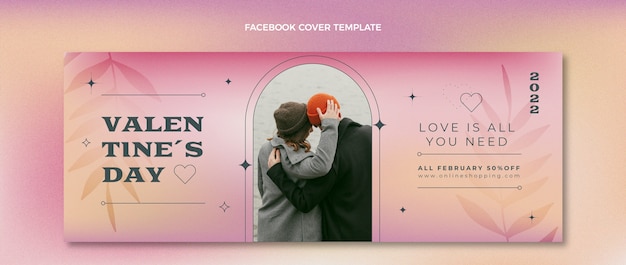 Free vector gradient valentine's day social media cover template