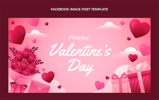 Gradient valentine's day social media post template