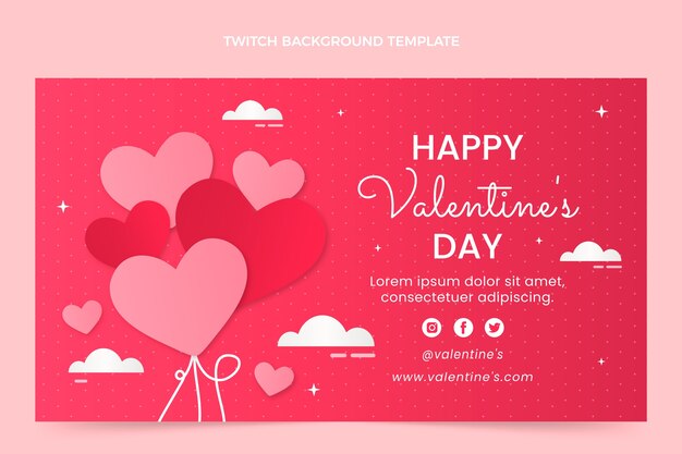 Gradient valentine's day twitch background