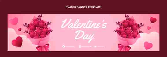 Free vector gradient valentine's day twitch banner