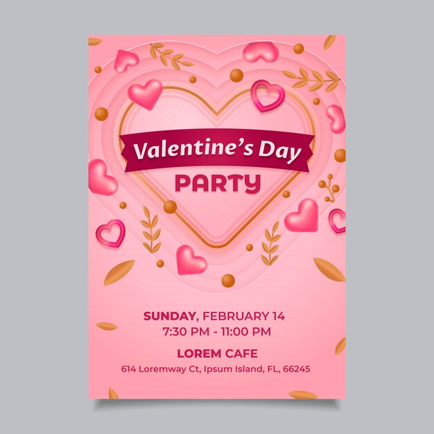 Free vector gradient valentine's day vertical poster template