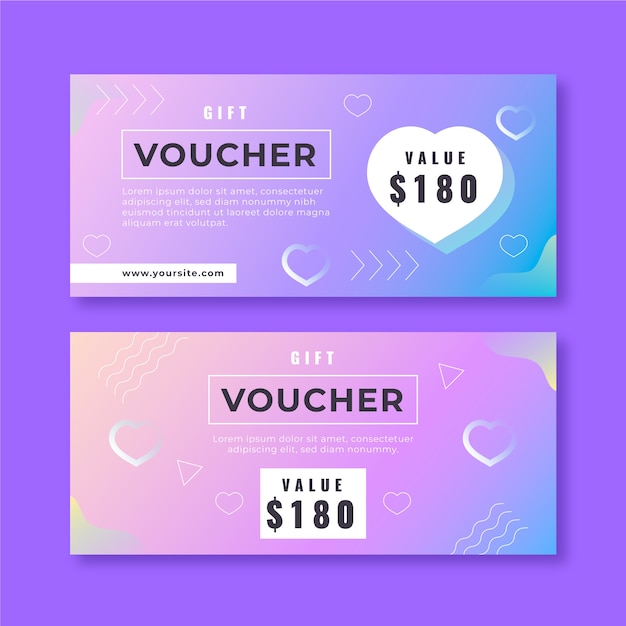 Free vector gradient valentines day vouchers set