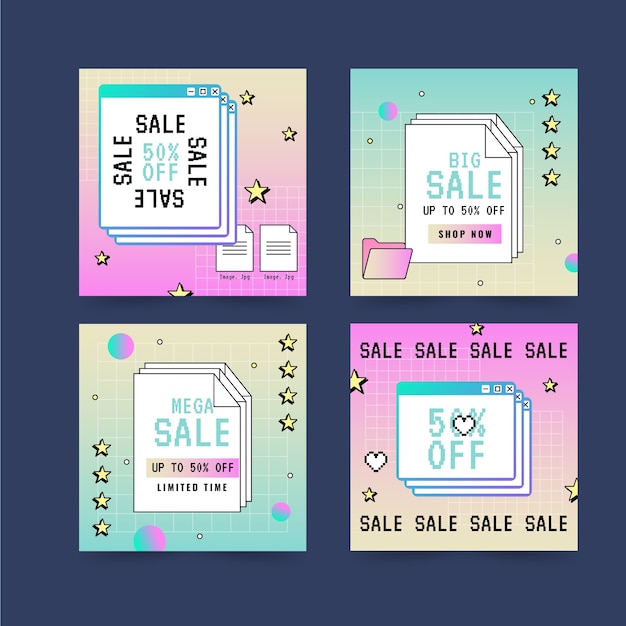 Gradient vaporwave sale instagram posts