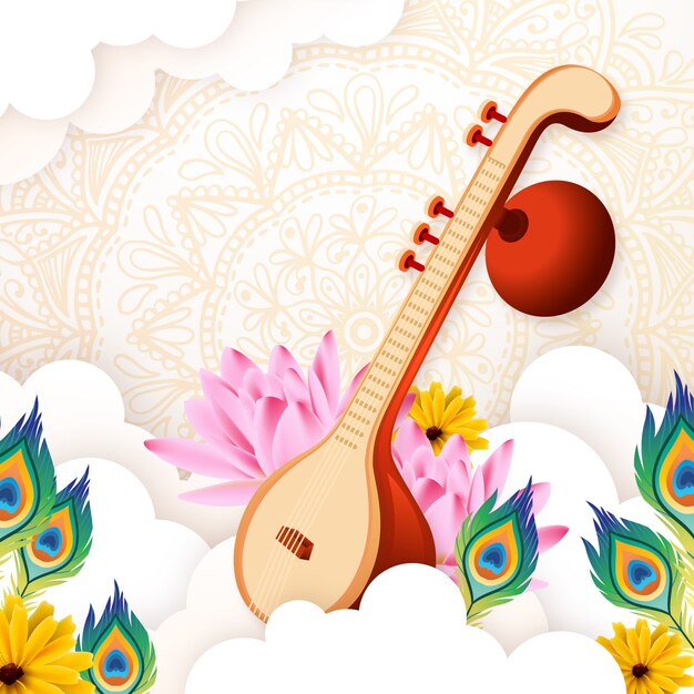 Gradient vasant panchami festival illustration