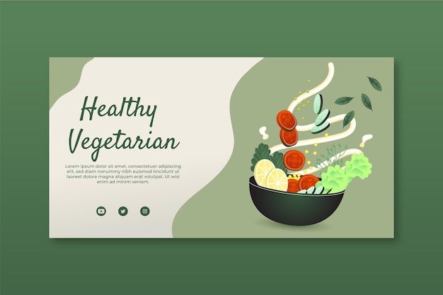 Free vector gradient vegetarian food facebook post