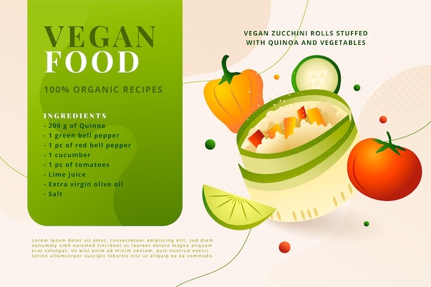 Gradient vegetarian recipe template