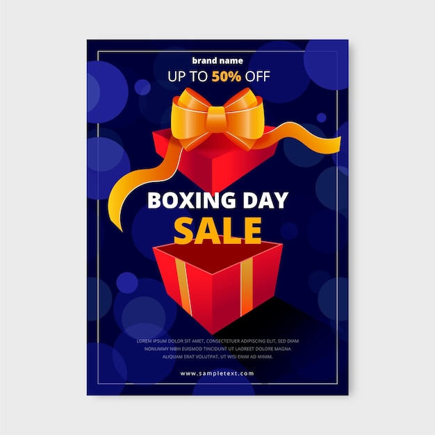 Gradient vertical boxing day sale poster template
