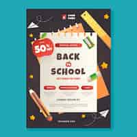 Free vector gradient vertical flyer template for back to school season