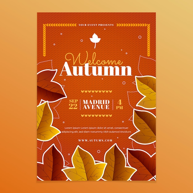 Gradient vertical poster template for autumn celebration