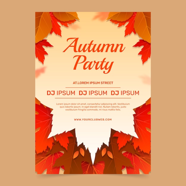 Free vector gradient vertical poster template for autumn