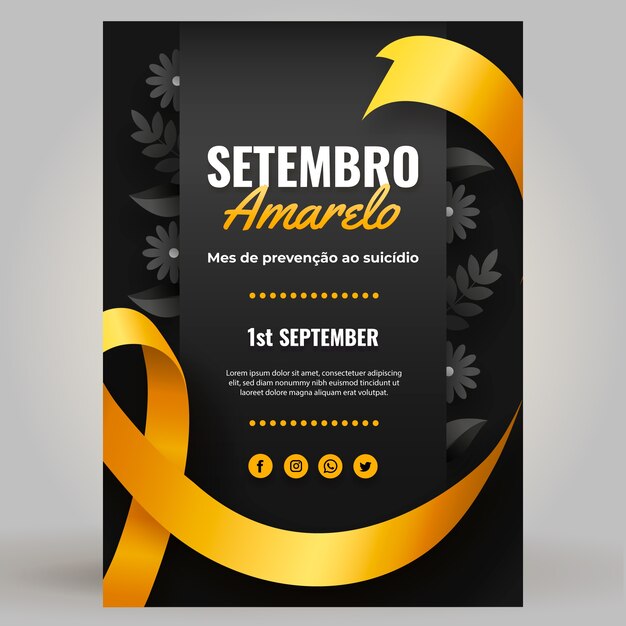 Gradient vertical poster template for brazilian suicide prevention month