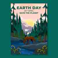 Free vector gradient vertical poster template for earth day celebration