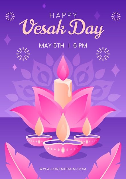 Бесплатное векторное изображение Градиентный вертикальный шаблон плаката для празднования дня весак