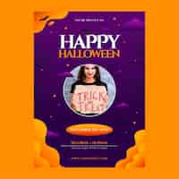 Free vector gradient vertical poster template for halloween celebration