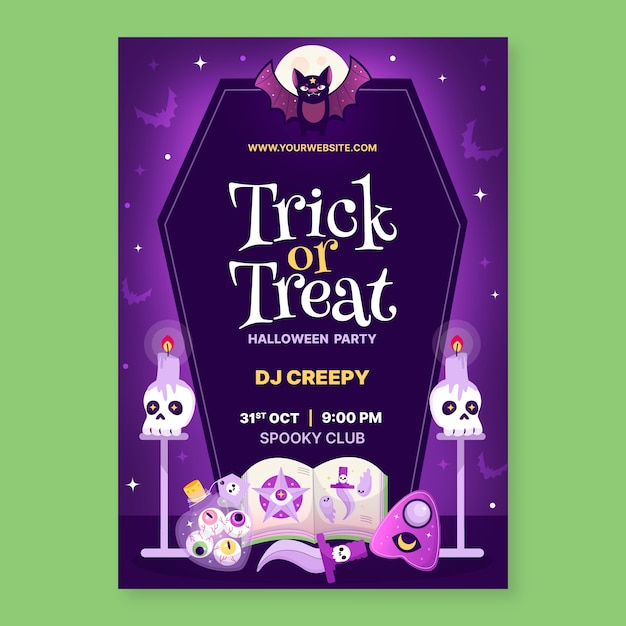 Gradient vertical poster template for halloween season