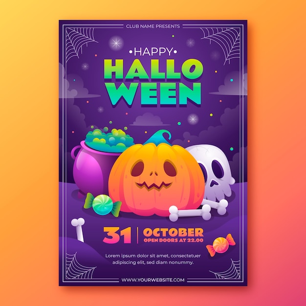 Gradient vertical poster template for halloween season