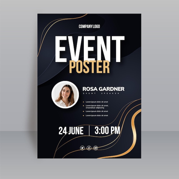 Gradient vertical poster template