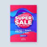 Free vector gradient vertical sale poster template