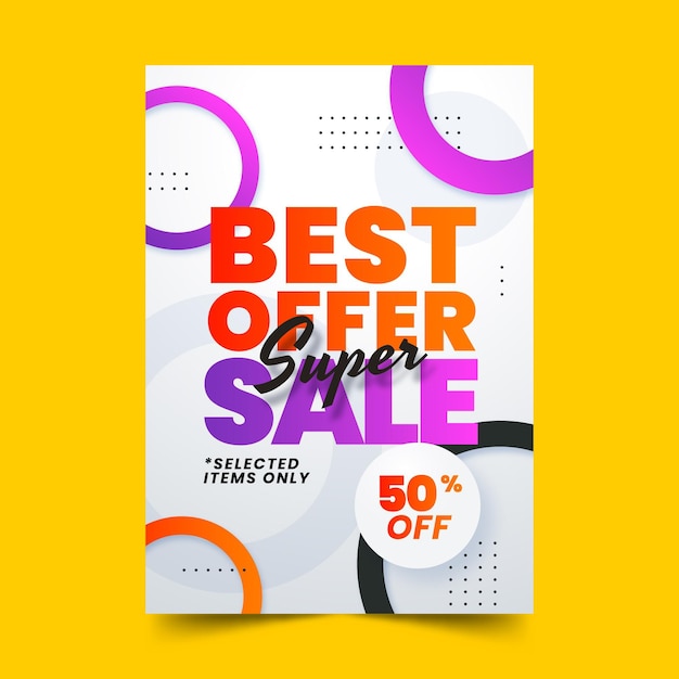 Gradient vertical sale poster template