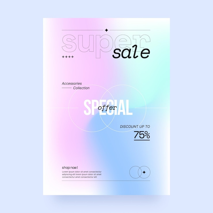 무료 Vector 그라데이션 세로 판매 포스터 템플릿