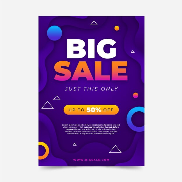 Gradient vertical sale poster template